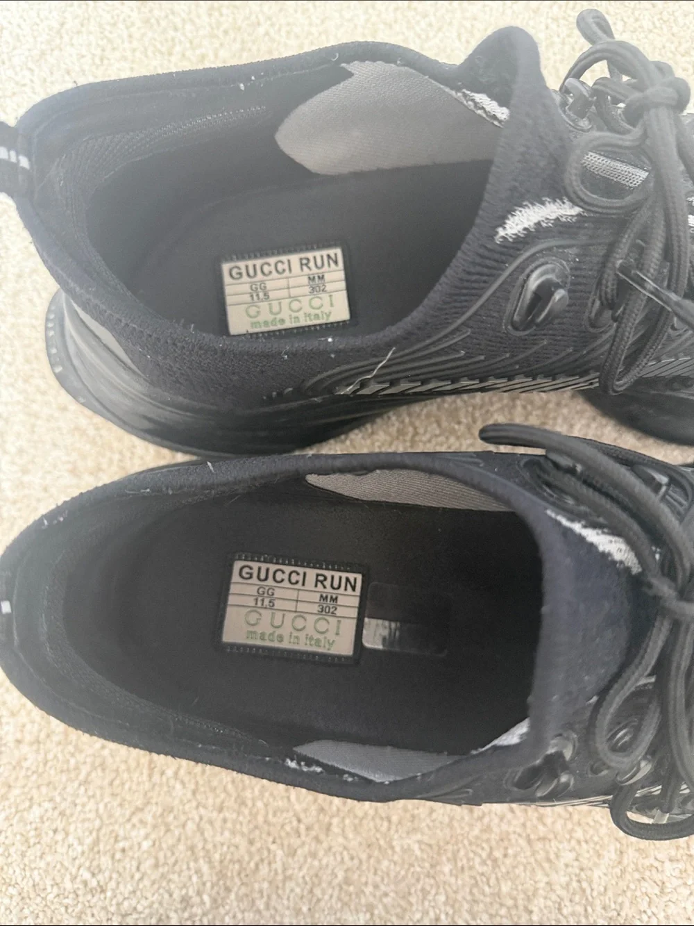 Gucci Men's Black Knit Athletic Sneakers